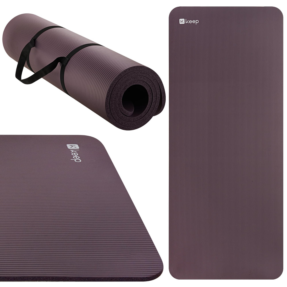 Extra Thick NBR Yoga Mat for Women & Men (Purple / 72”x32”x15mm)