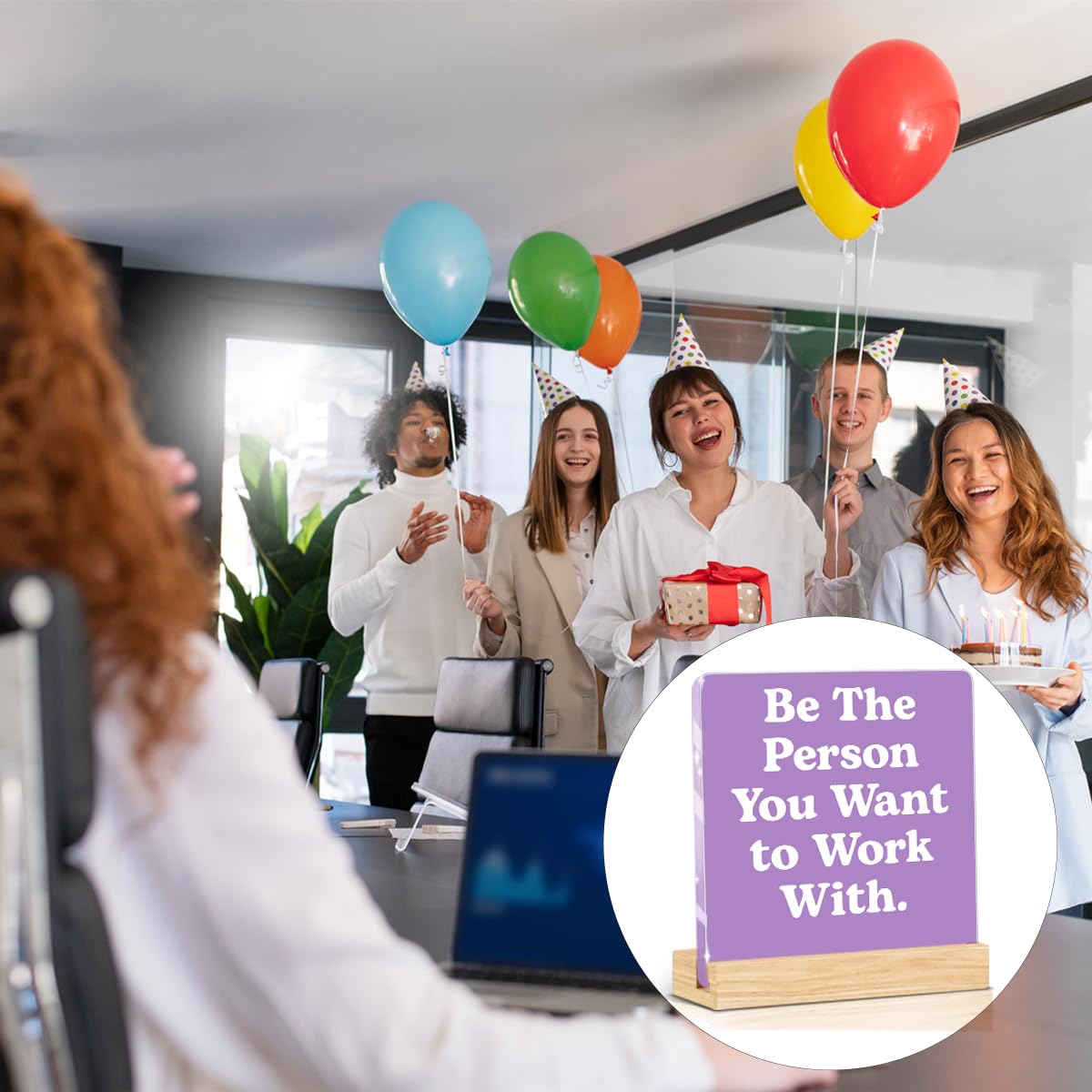 Purple Office Decor (Be The Person You Want to Work With)