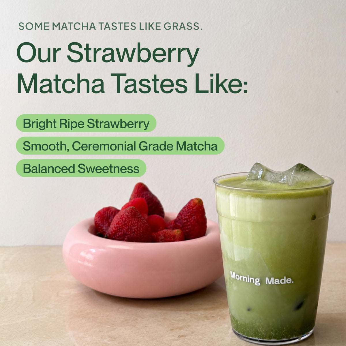 Morning Made USDA Organic Strawberry Matcha Powder