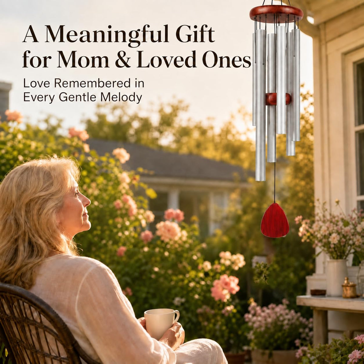 Wind Chimes for Outside Deep Tone (Silver)