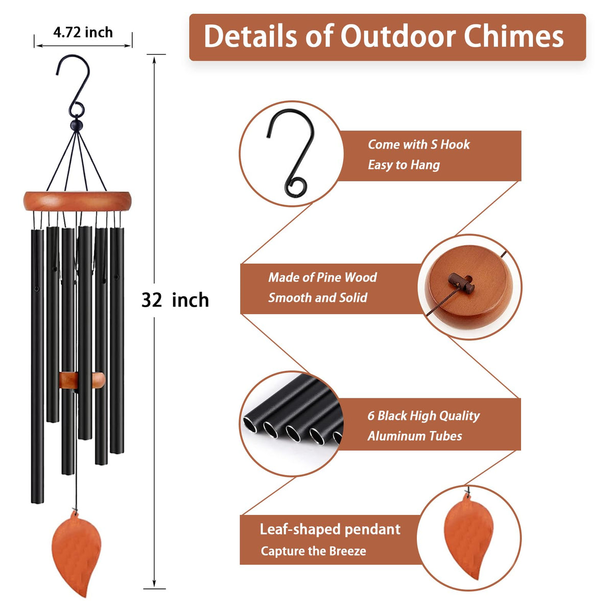 Wind Chimes for Outside (A-Leaf)