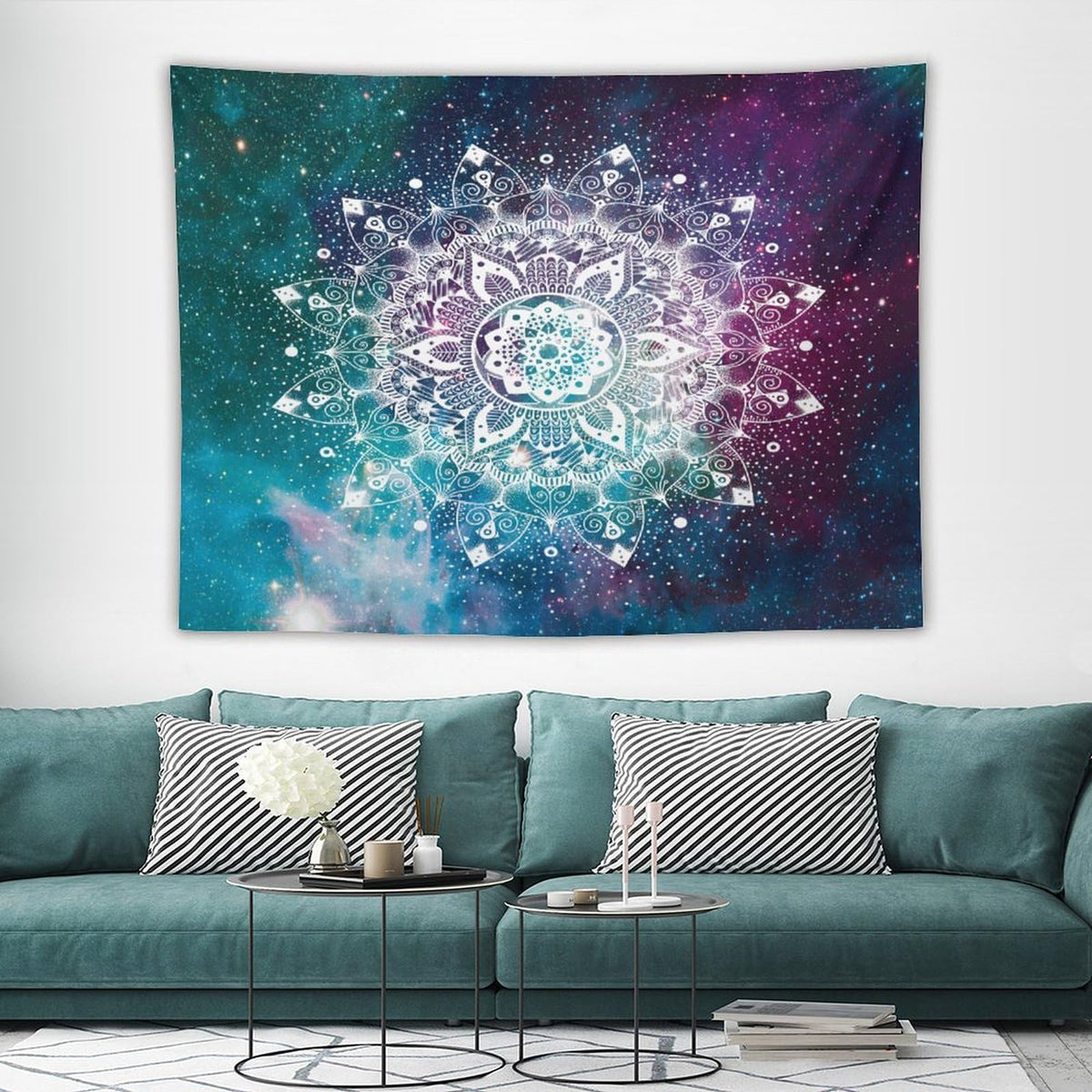 Hippie Mandala Tapestry Wall Hanging Bohemian Galaxy Space Indian Medallion Trippy Aesthetical Tapestries Home Decor for Living Room Bedroom Farmhouse Apartment Dorm 60"x80" (60"L x 80"W / Mandala-42)