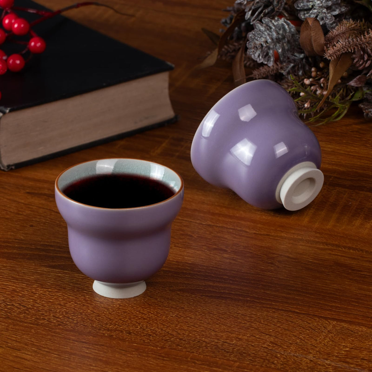 Japanese Tea Cups (Ice Crackle Glaze-Lilac)