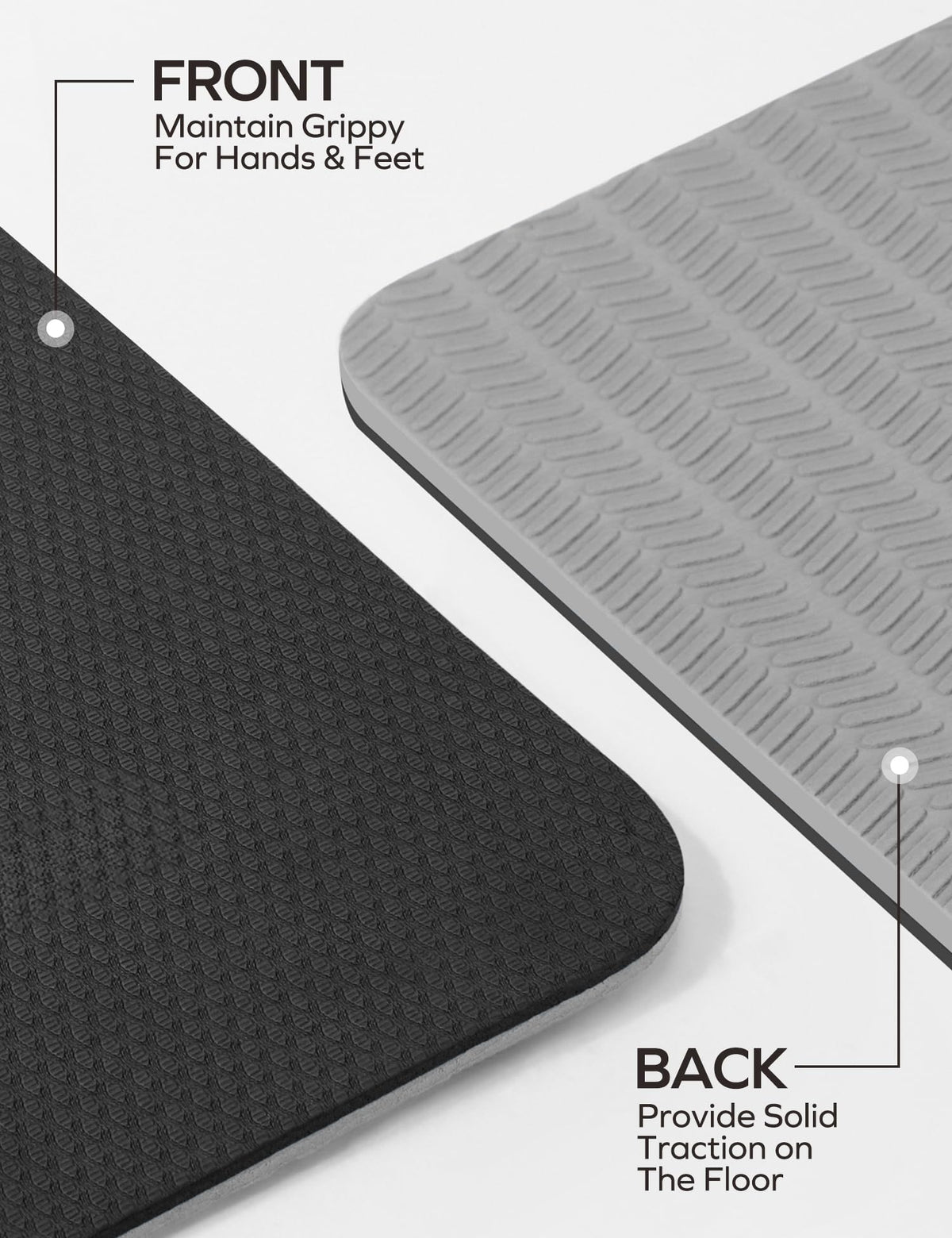 Eco Friendly Yoga Mat Thick TPE Yoga Mat Non Slip Yoga Mats Anti (Black Yoga Mat)