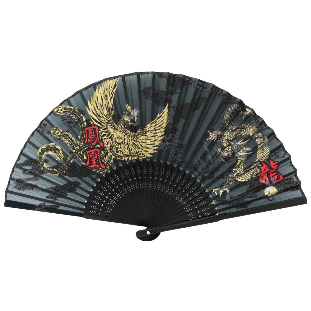 Folding Fan [Japan Import] Hand Fans for Women Foldable (740 (Phoenix, Dragon))