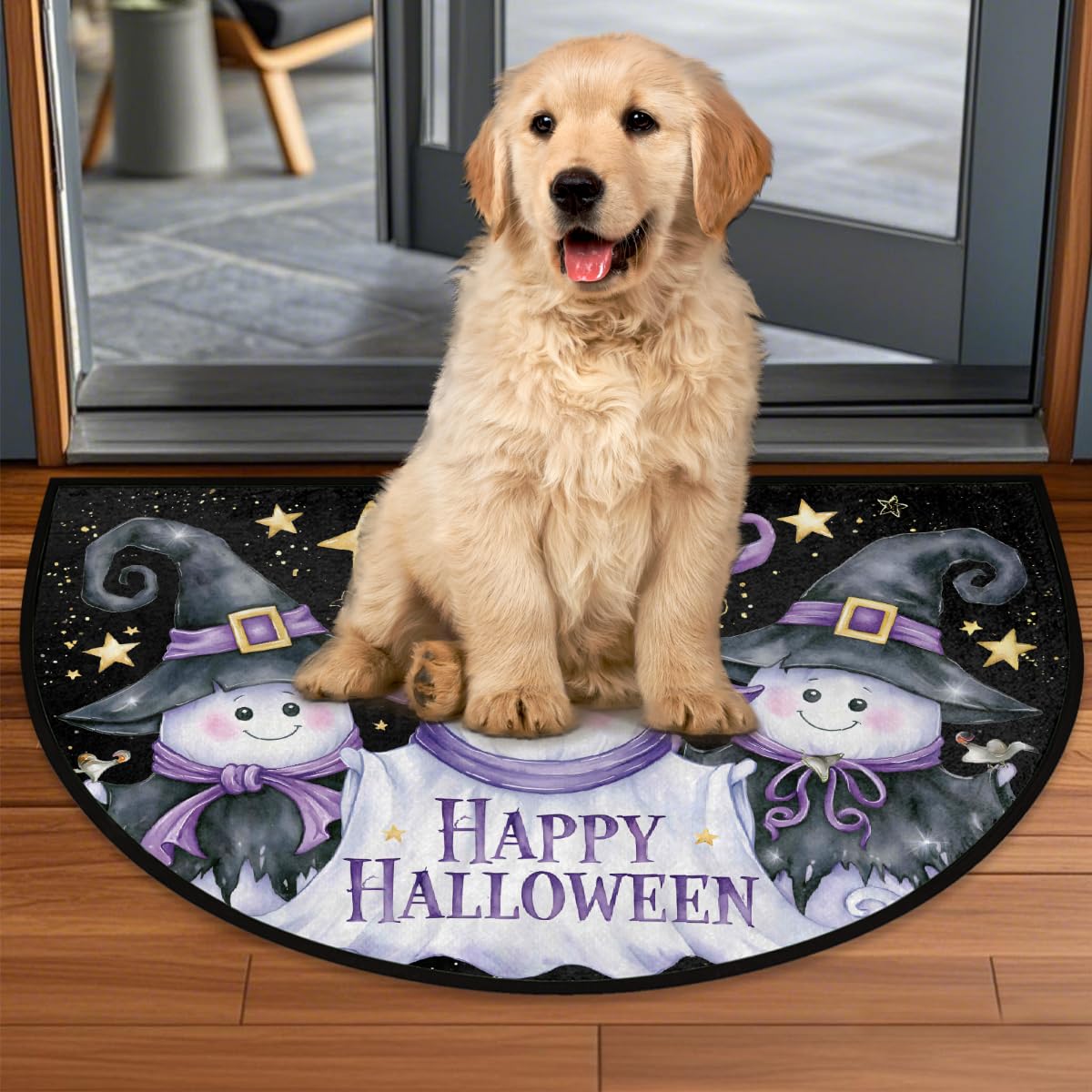 Halloween Half Round Door Mat Outdoor Welcome Entrance Doormat A8 (B-18 Halloween)