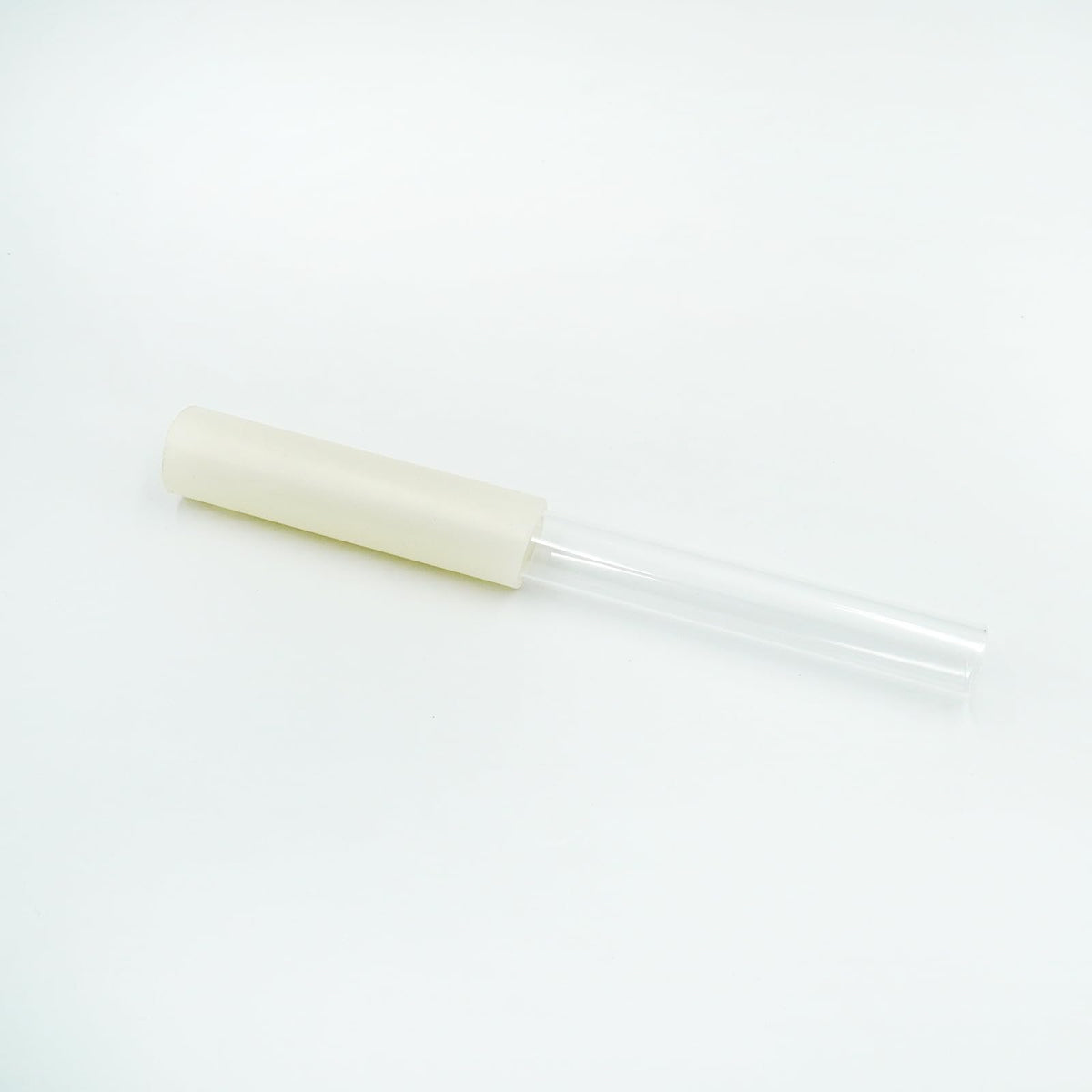 Singing Bowl Mallet Clear Hollow Crystal Base Rubber Striker Stick (White rubber hollow stick)