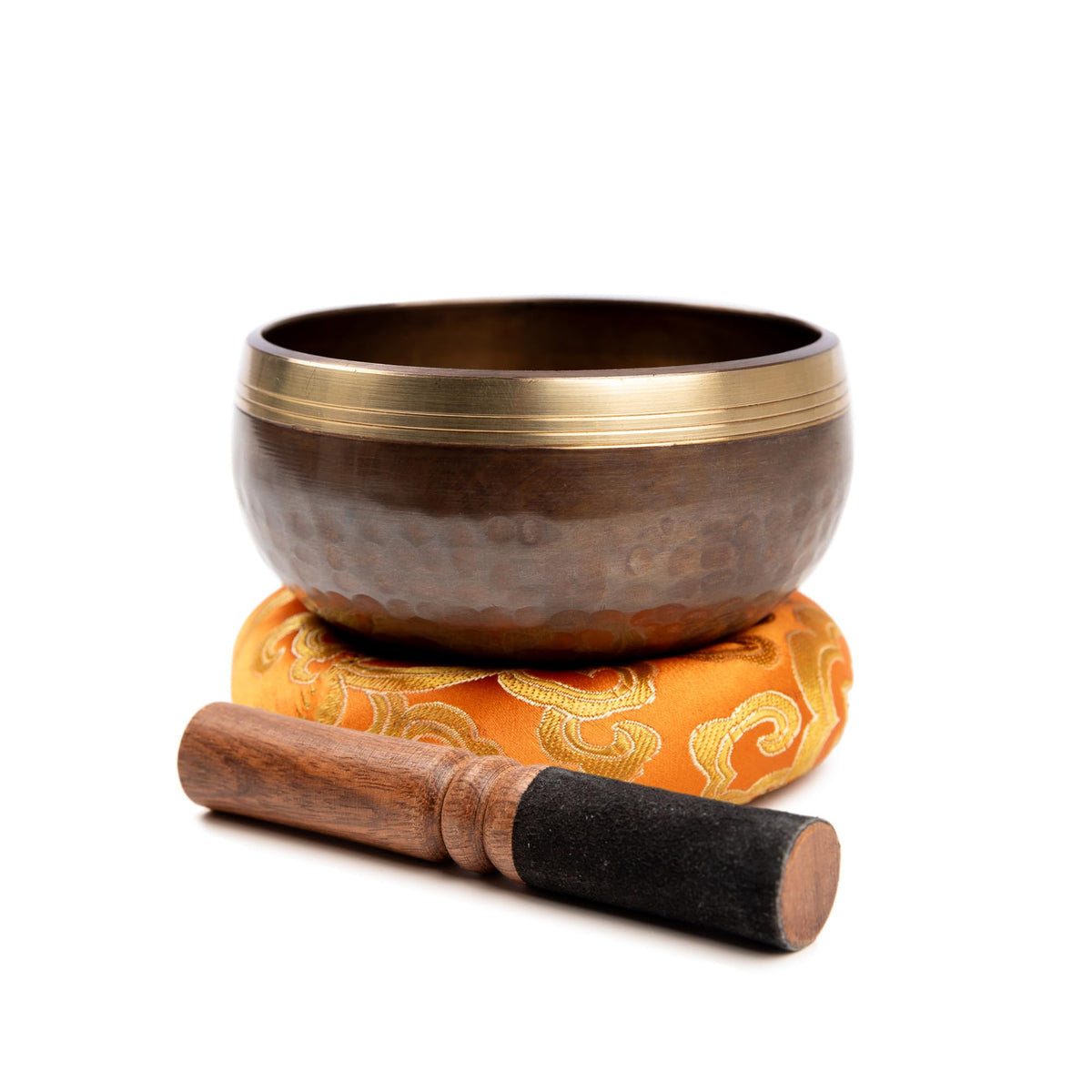 Tibetan Singing Bowl Set Brass (Brown)