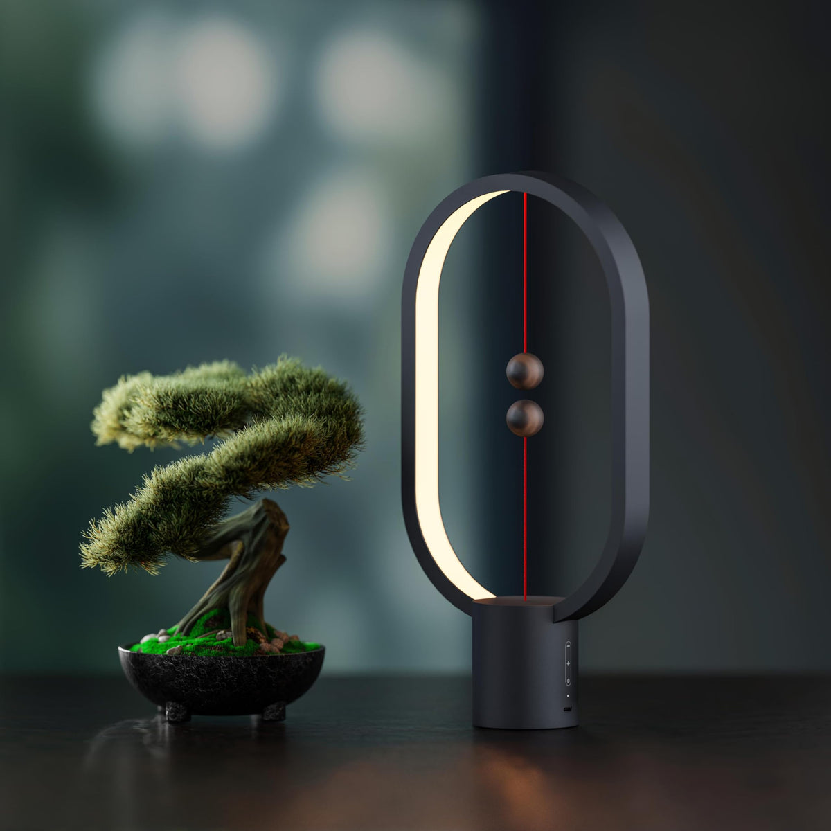 Table Lamp for Bedroom (Black-15.7")