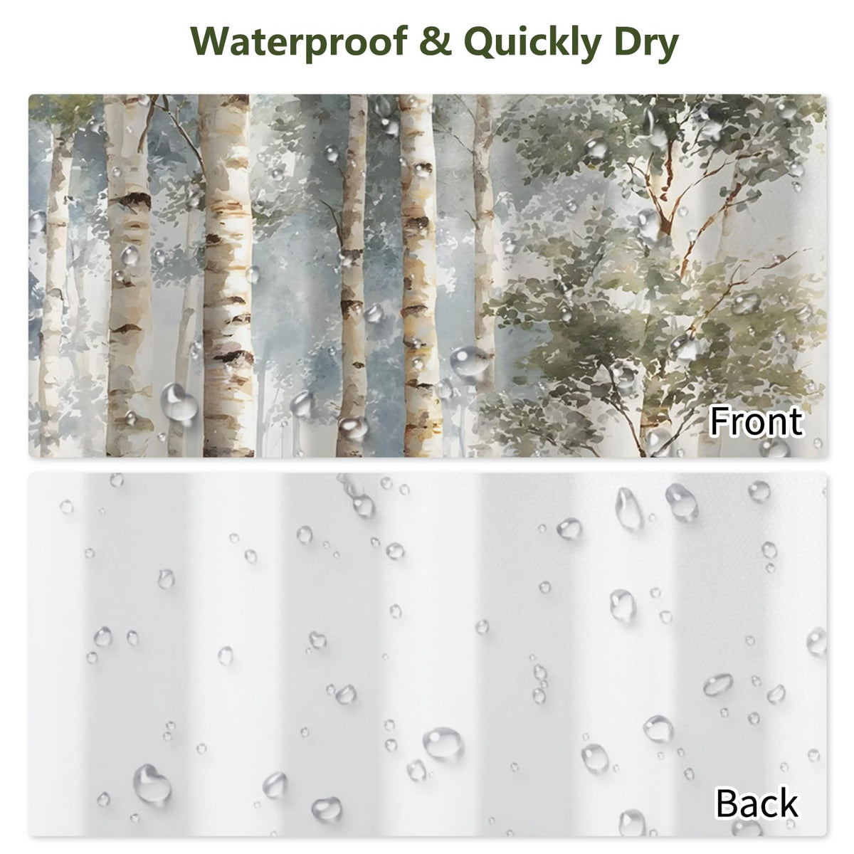 Birch Tree Shower Curtain 71x74 Inch (Birch Tree)