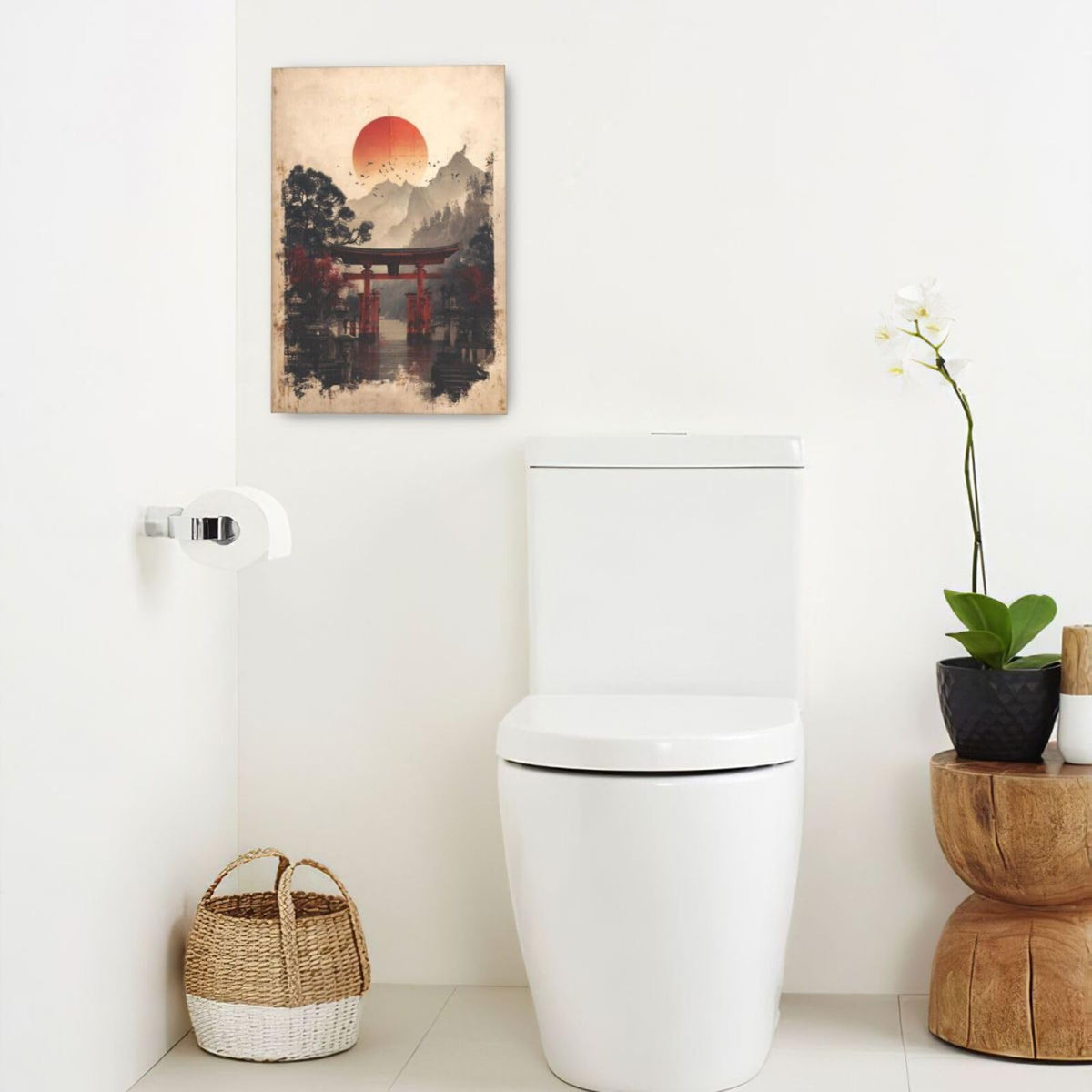 Japanese Shrine Wall Art Oriental Asian Wall Decor Japan Traditional Canvas Pictures Chinese Aesthetic Paintings Prints China Artwork Framed Decorations For Bedroom Living Room Office Gifts 16" x 24" (Shrine / 24"L x 16"W)
