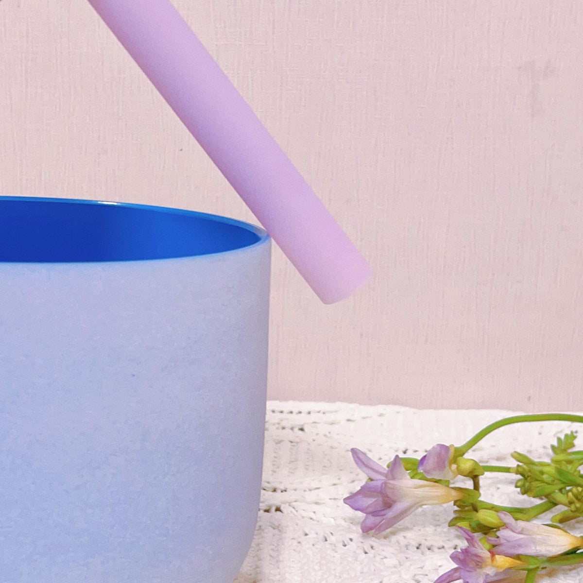 Singing Bowl Mallet Purple Acrylic Rubber Striker Mallet for Playing Quartz Crystal Singing Bowl with Bundle Pocket (Purple)