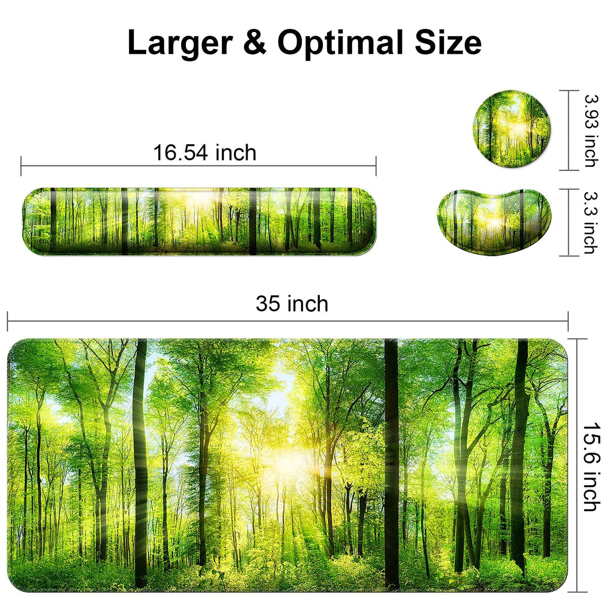 4 in 1 Mouse Pad and Keyboard Wrist Rest (C3-sunlight Forest)