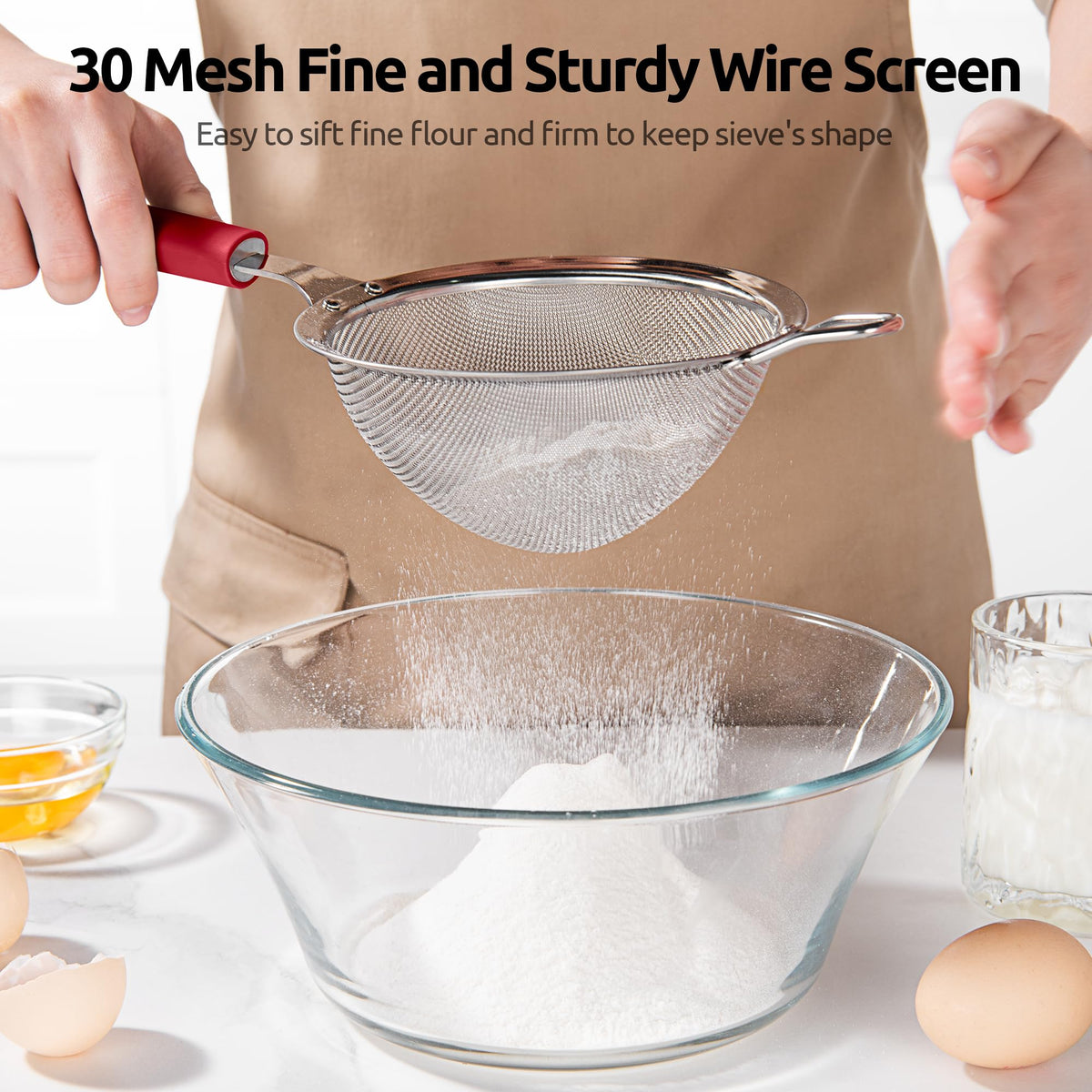Fine Mesh Strainer (M-4.73in / (4) Red)