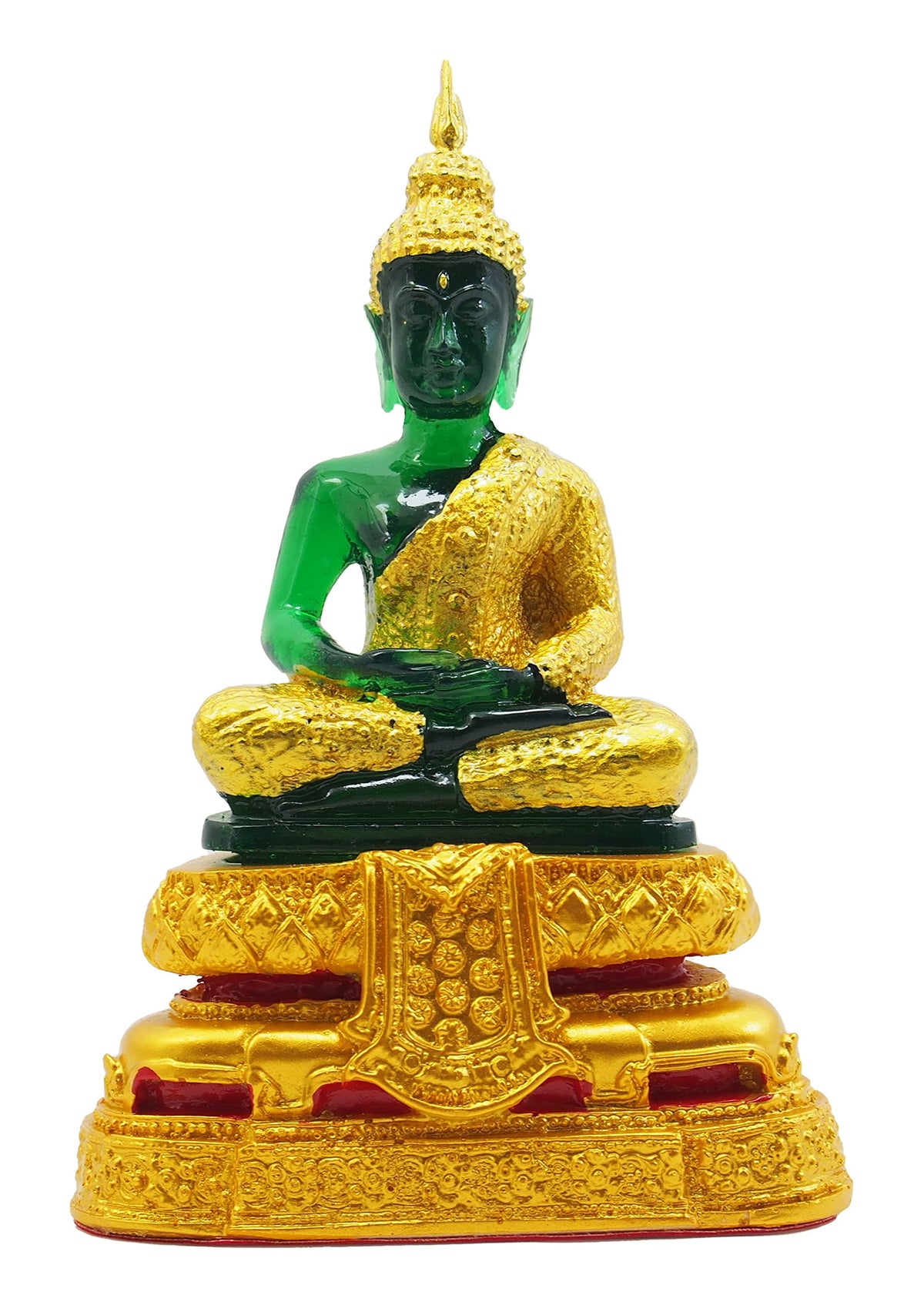 Emerald Buddha Statue Meditation 7" H. Jade Buddha Thai Buddha Statue for Home Decor Buddha Figurines (Asian)