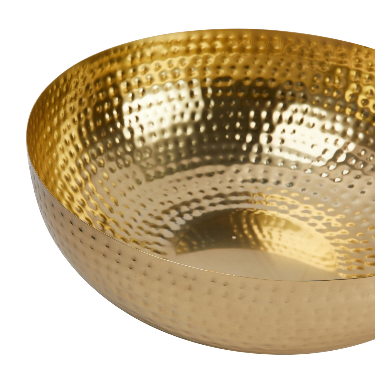 Round Hammered Metal Serving and Mixing Bowl (Gold Finish)
