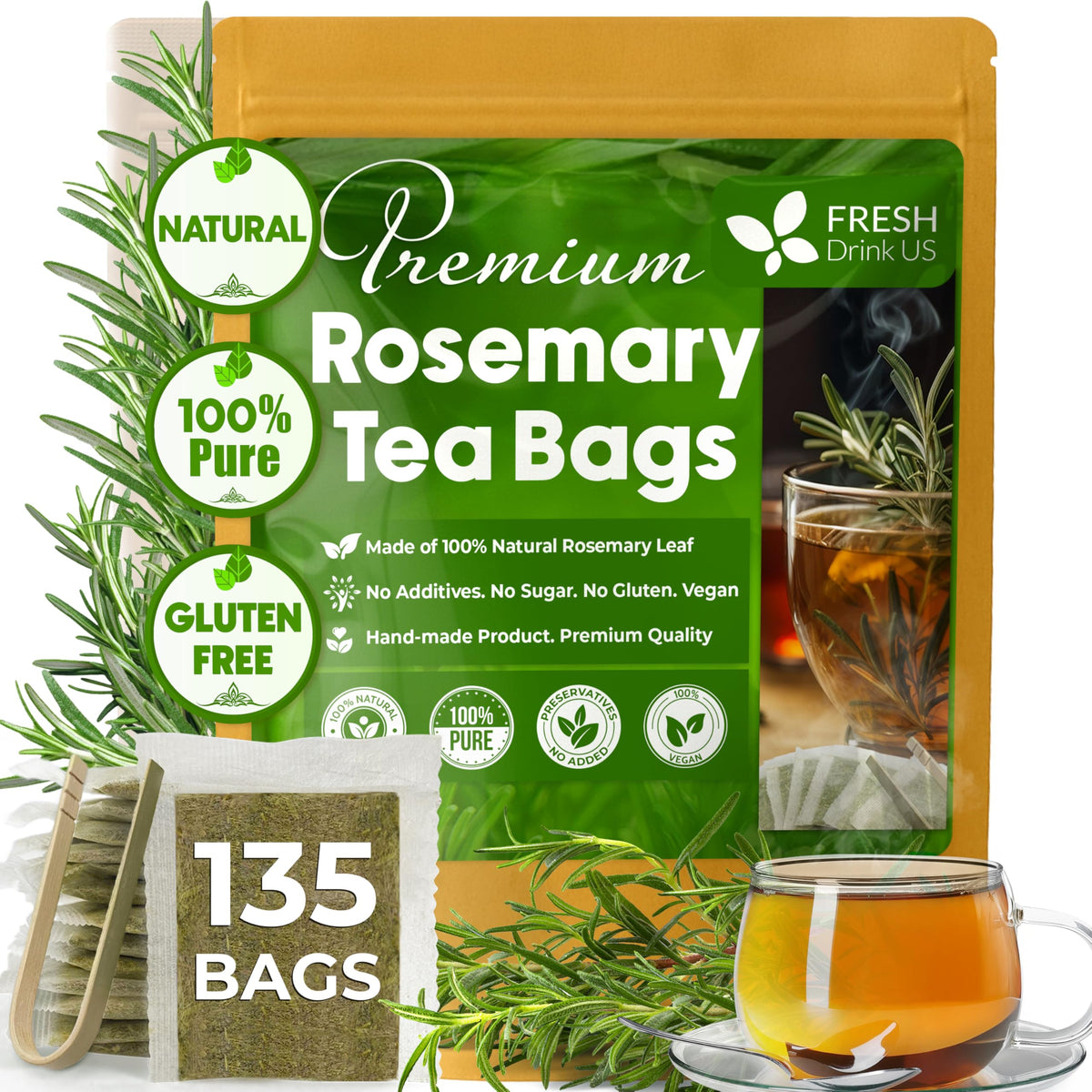 Premium Rosemary Leaf 135 Tea Bags (135 Tea Bags)