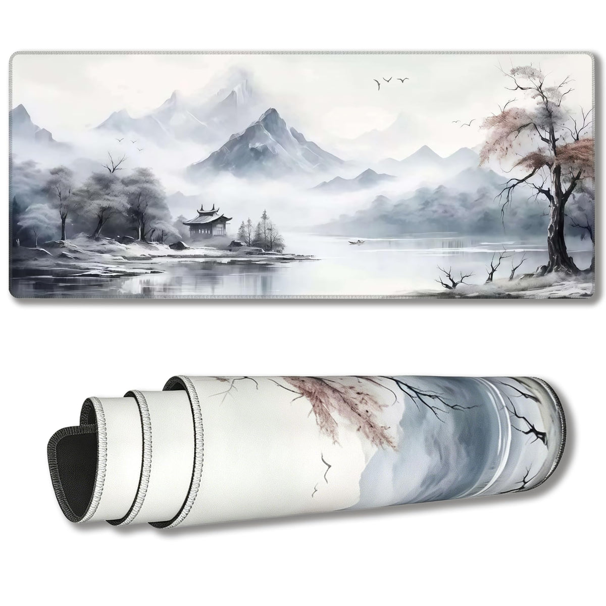 Grey Mountain Lake Mouse Pad (Japanese)
