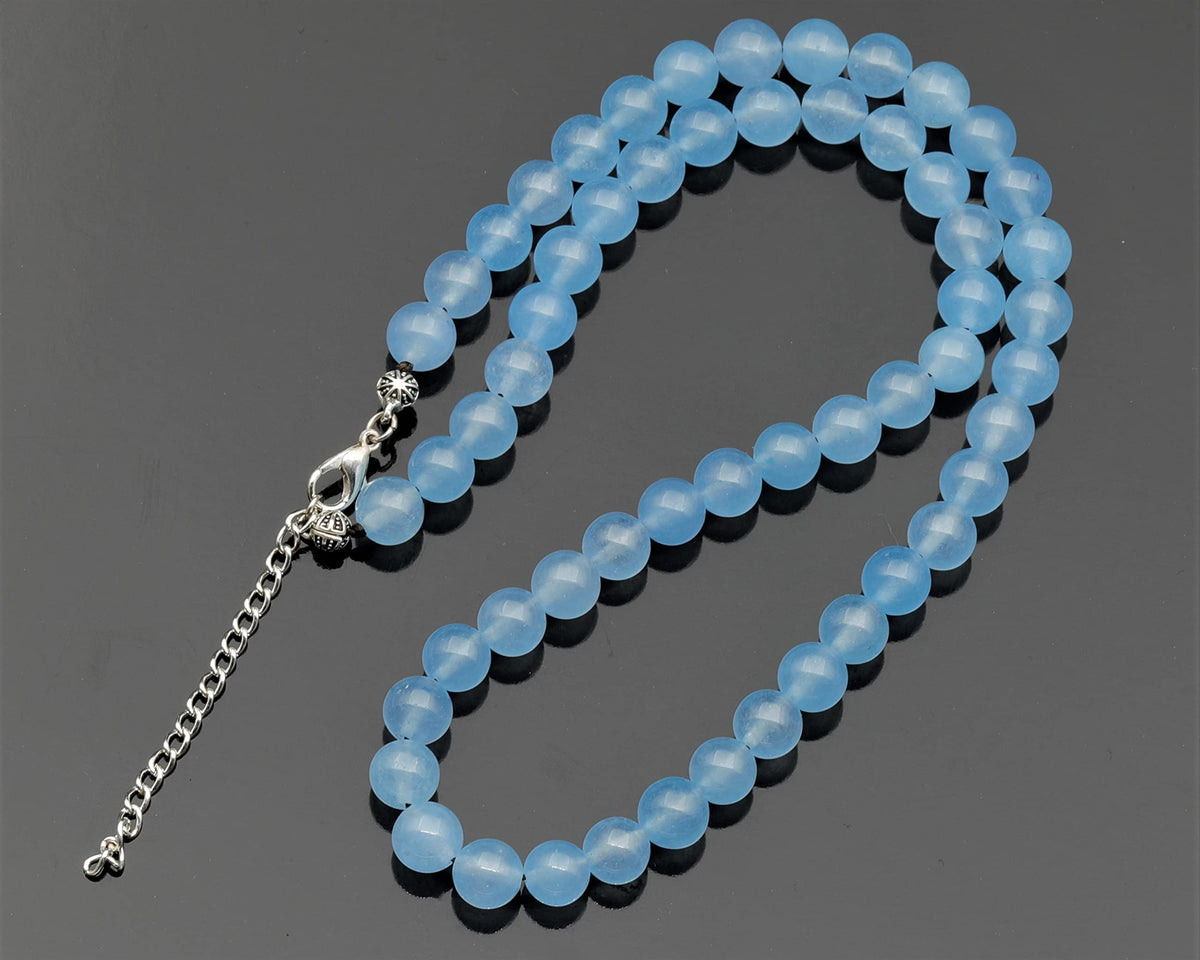 Natural Angelite Beaded Choker Necklace (Angelite / 18 Inches)