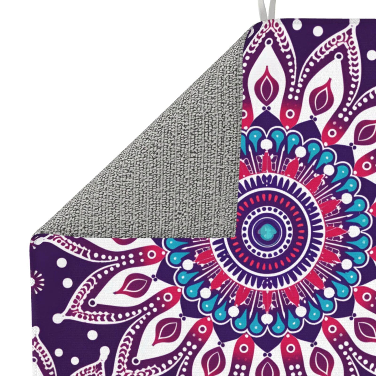Purple Mandala Boho Floral Dish Drying Mat For Kitchen Counter Dry Mats Microfiber Dish Drainer Mat Protector Pad Absorbent Fast Drying Kitchen Must (Purple Mandala Boho Floral / 18" x 16")