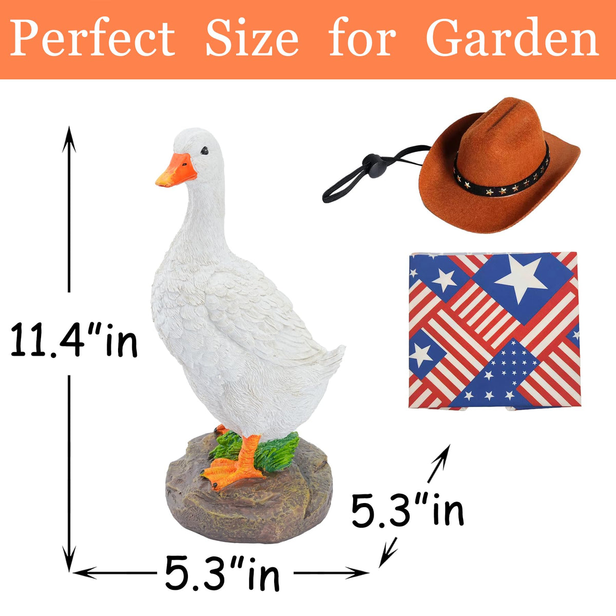 USA Duck Decor Statue for Independence Day (Blue)