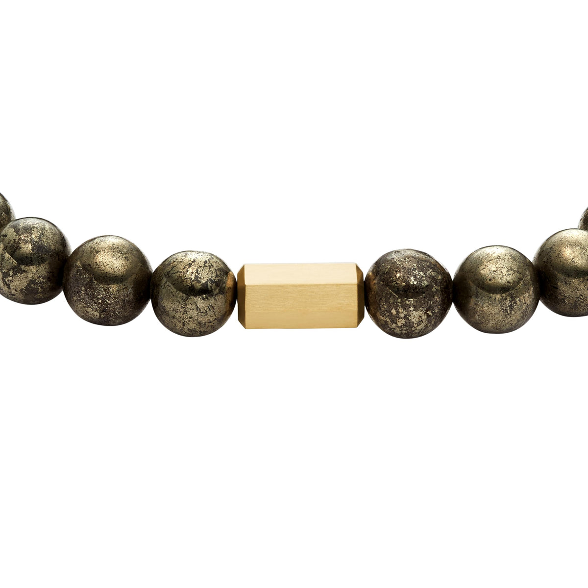 Men's Galaxy Beads Gray Pyrite Beaded Bracelet (Gray Bead)