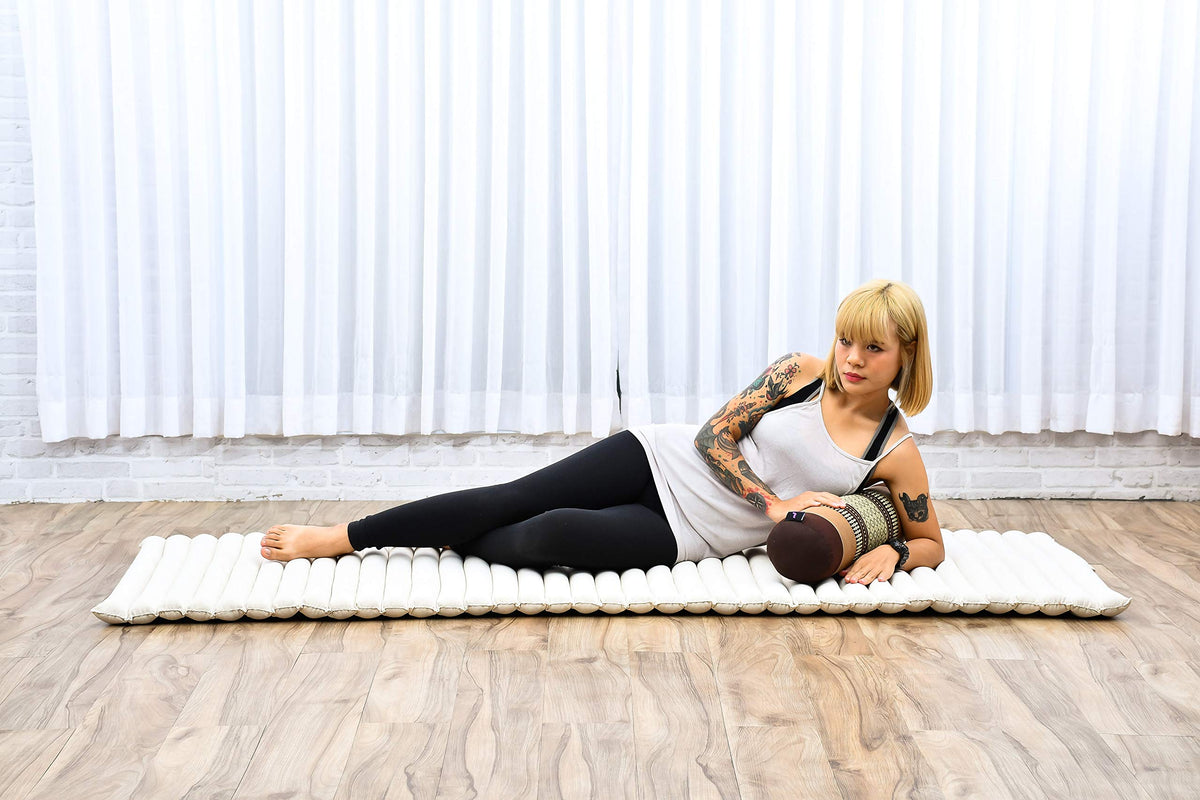 Yoga Bolster 20 x 6 x 6 inches Kapok Roll for Meditation & Massage (Sf10 - Brown)