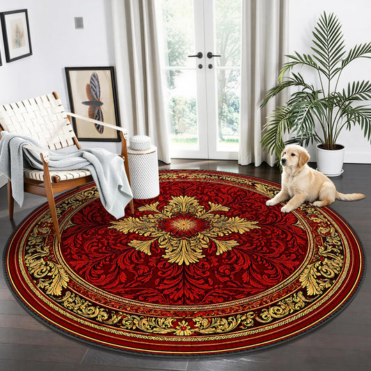 Luxury Vintage Round Rug 5ft (26 / 5' (Round))