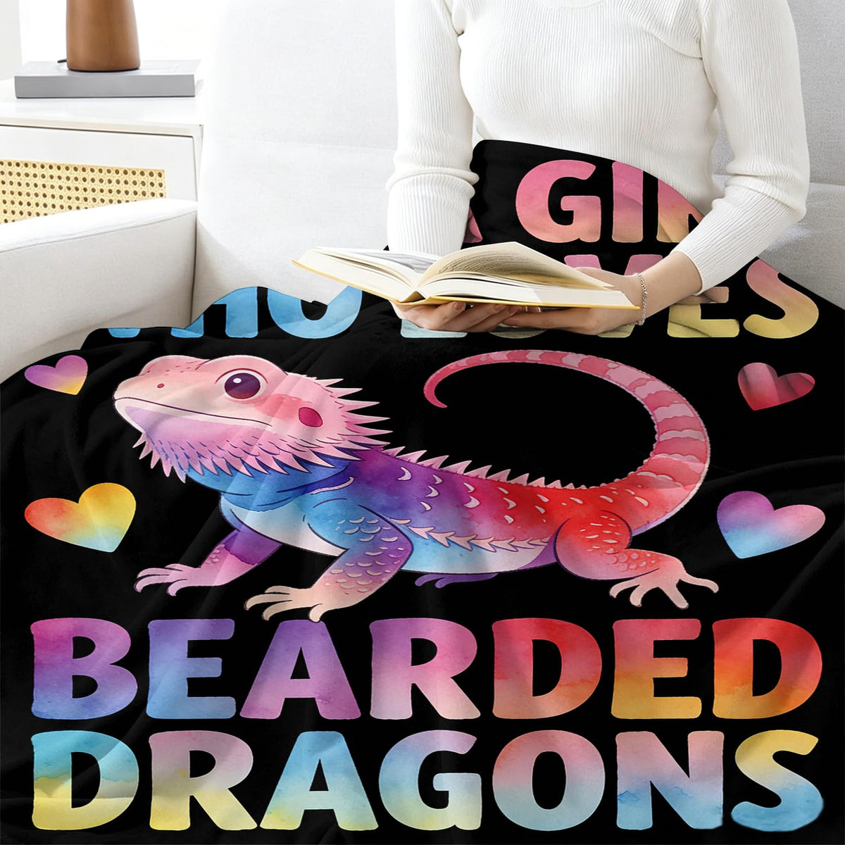 Bearded Dragon Throw Blanket Cute Animal Reptile Cozy Plush Flannel 30"X40" (Bearded Dragon / 30"X40")