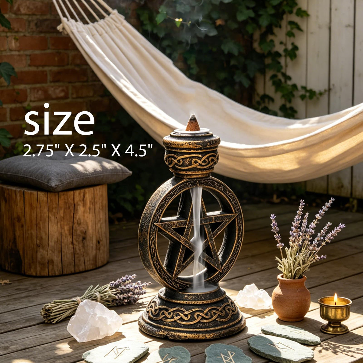 Pentagram Backflow Incense Burner (Multi-color Pentagram)