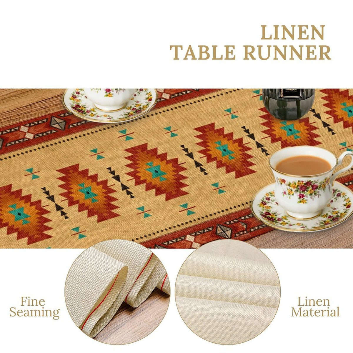 Southwestern Aztec Table Runner (13x60inch / Aztec 4)