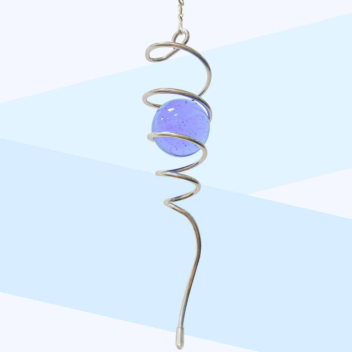 Wind Spinner Tail with Purple Glass Orb (007-purple)