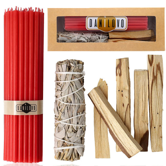 Smudging Kit 5 Palo Santo Sticks (Red / Without Candle holder)