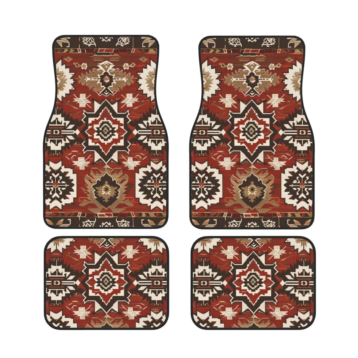 Automotive Floor Mats (Red Aztec)