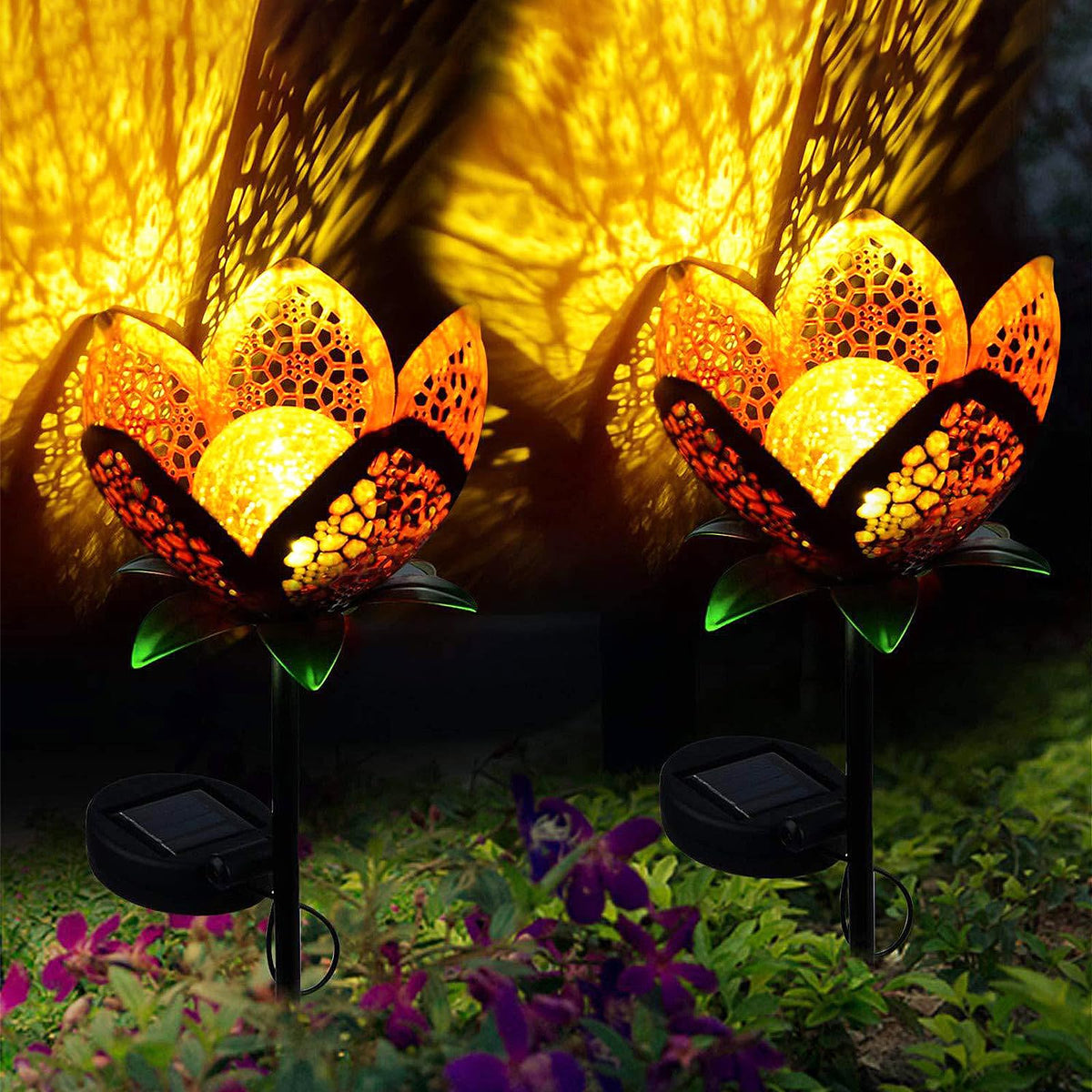 Outdoor Solar Tulip Light (Orange Tulip - 2pcs)