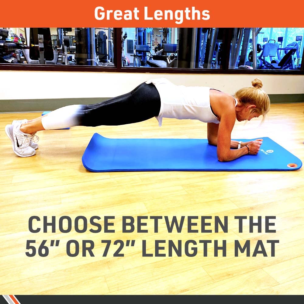 Non Slip Exercise Mat for Men & Women (56-Inch / Blue)