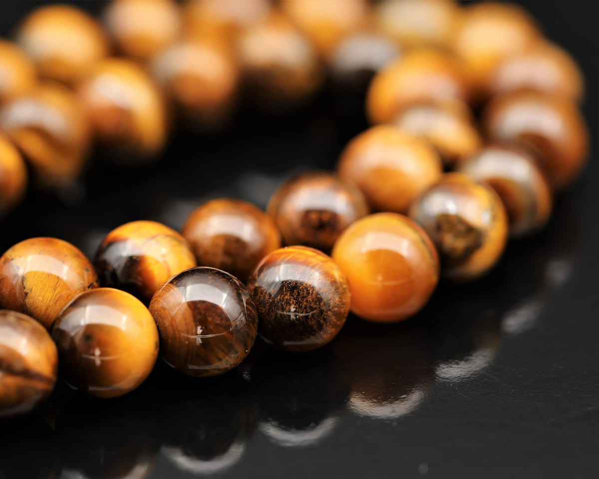 Natural Tiger Eye Beaded Choker Necklace (Tiger Eye / 36 Inches)