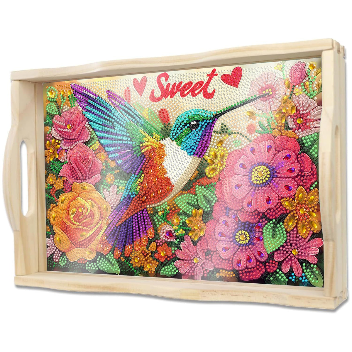 DIY Ocean Diamond Painting Serving Tray with Handle for Adults (U Bird Medium)