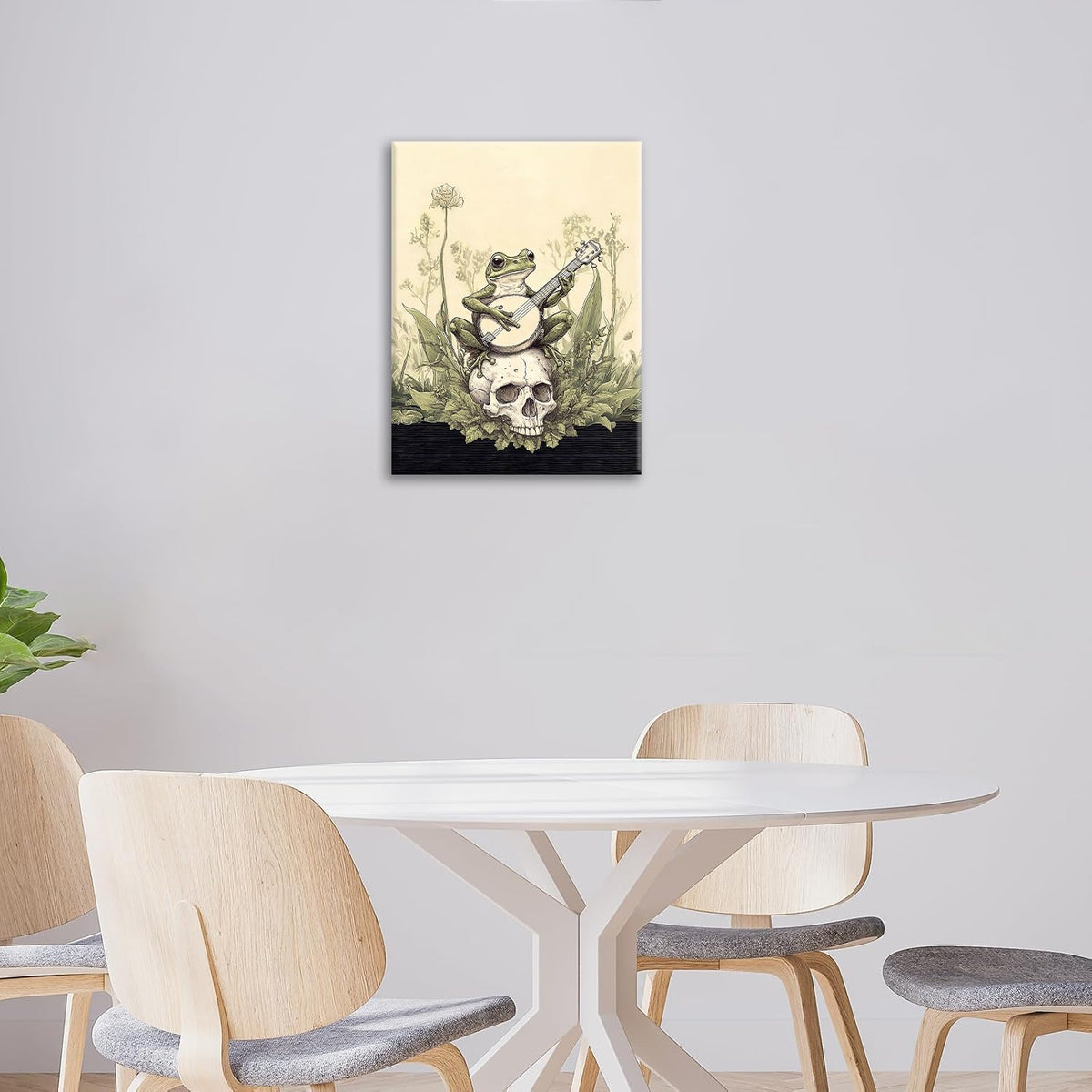 Frog Canvas Wall Art Rustic Skull Print Painting Framed ArtWork 20"x24" (Forg / 24"L x 20"W)