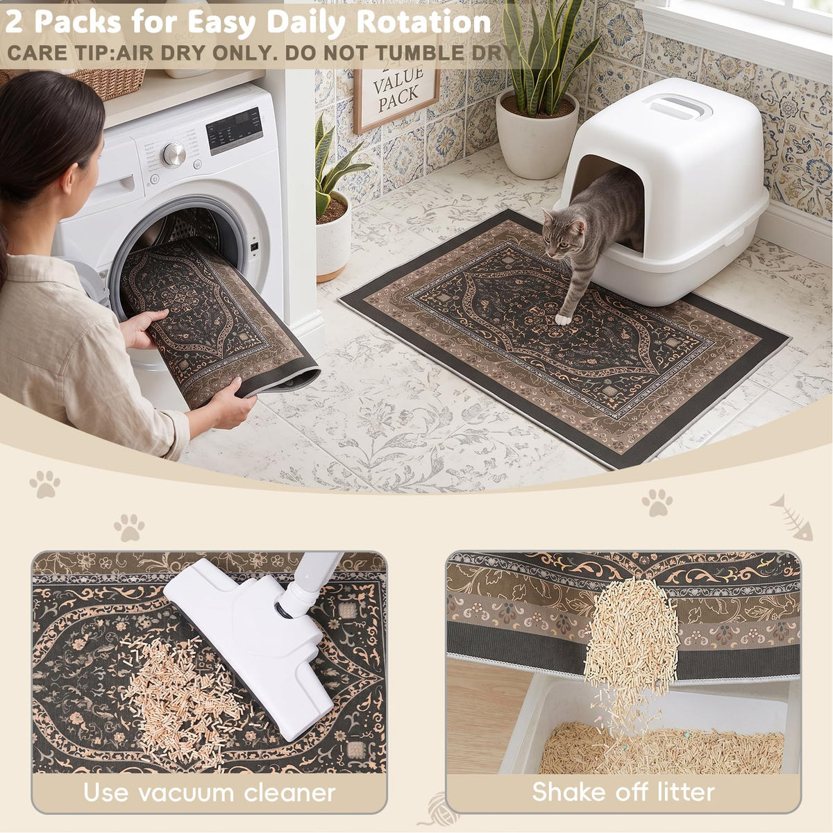Cat Litter Mat (Bronze-Gold / L(33x22in))