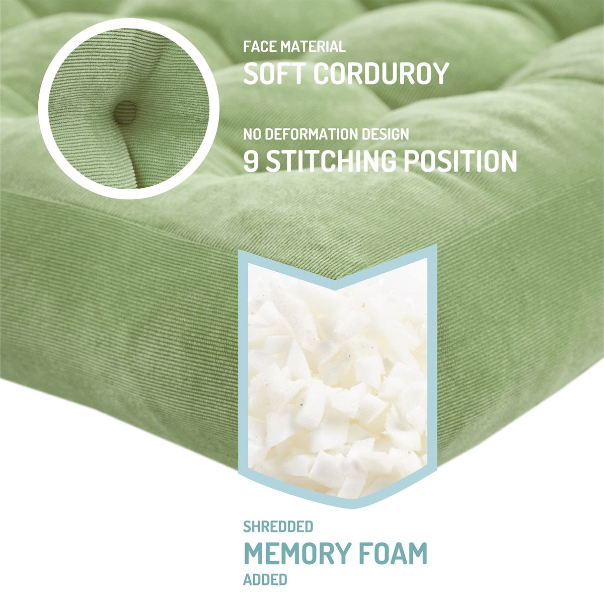 Floor Pillows Set of 6 (6 Pack / Square | Green | 6 Pack)