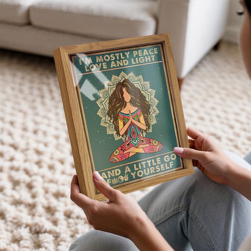 I'm mostly Peace Love and Light FRAMED (10"L x 8"W / Framed)