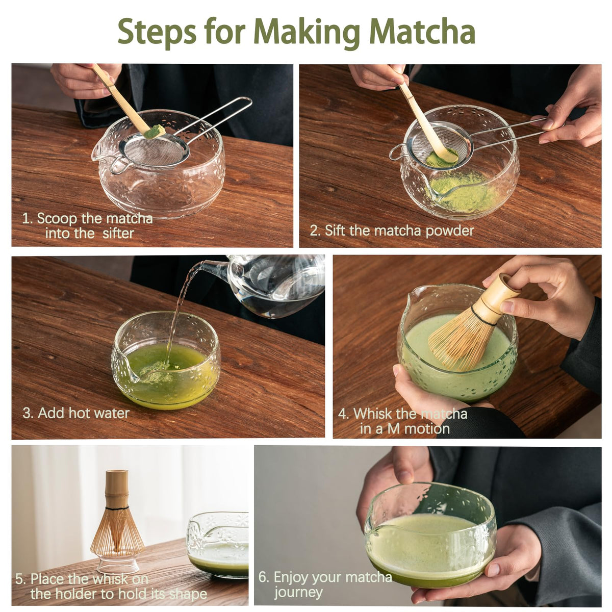 Matcha Whisk Set (Glass Clear)