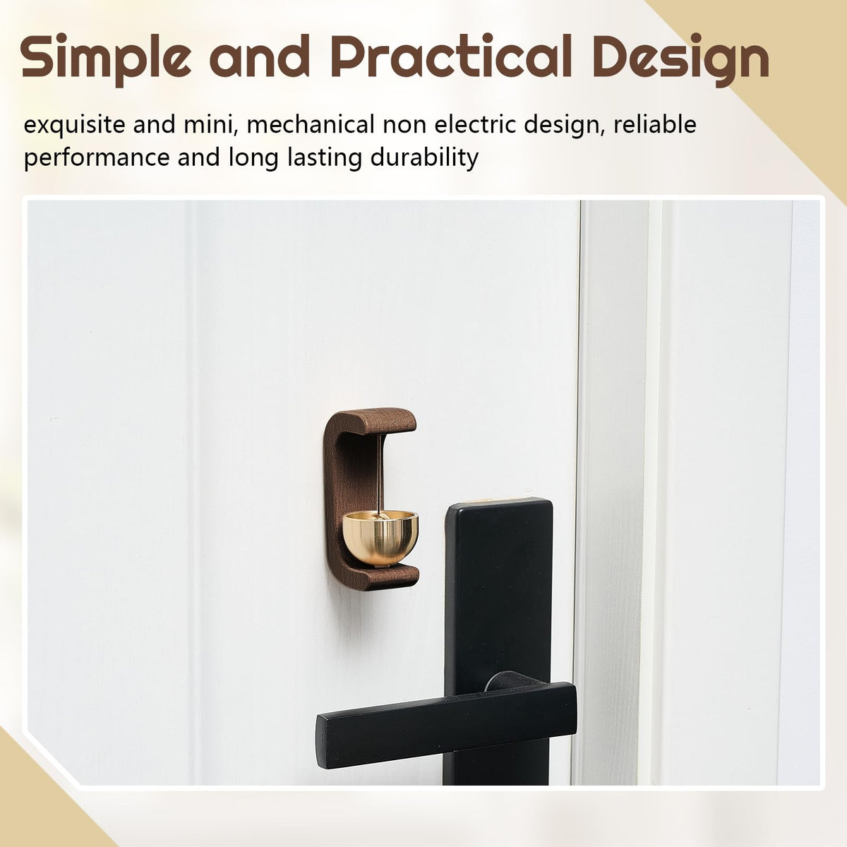 6 Pcs Magnetic Wooden Doorbell Chime (Black Walnut and Nature Beech)