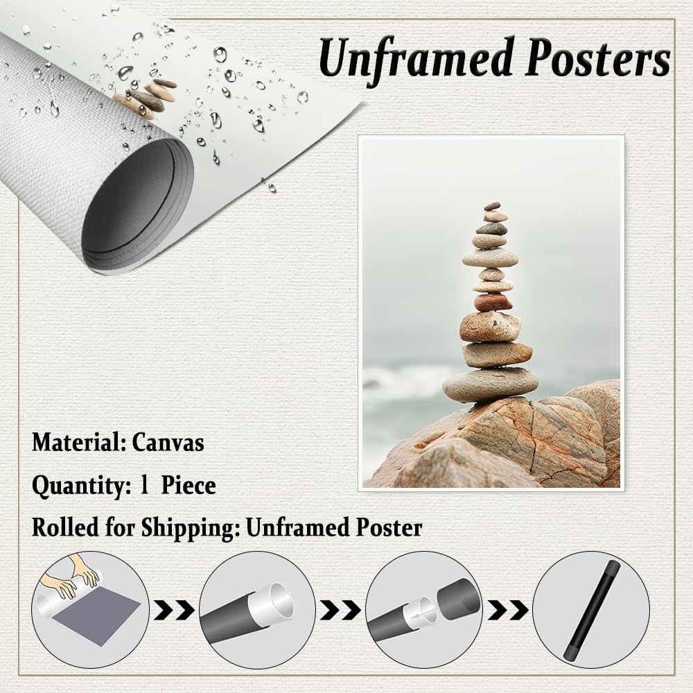 Tall Zen Rock Stack Wall Art (Unframed-7 / 11"L x 14"W)