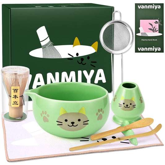 Matcha Whisk Set (8Pcs/Set / Green)