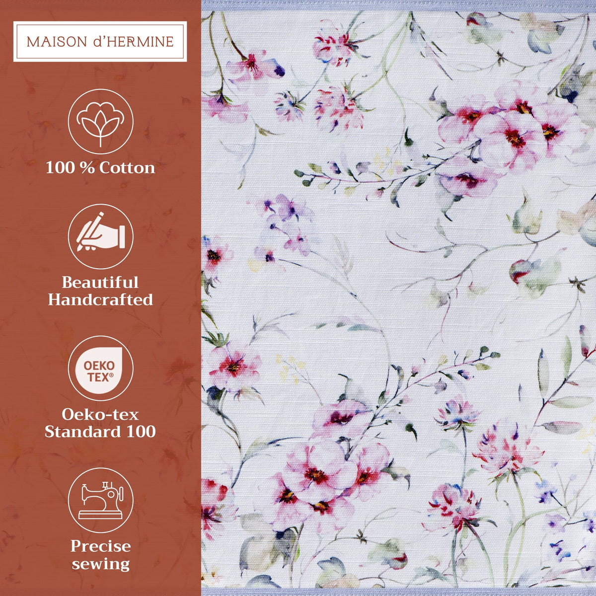 Placemats Set of 4 Reusable 100% Cotton (083 - Summer Floral / 13" X 19" (Pack of 4))