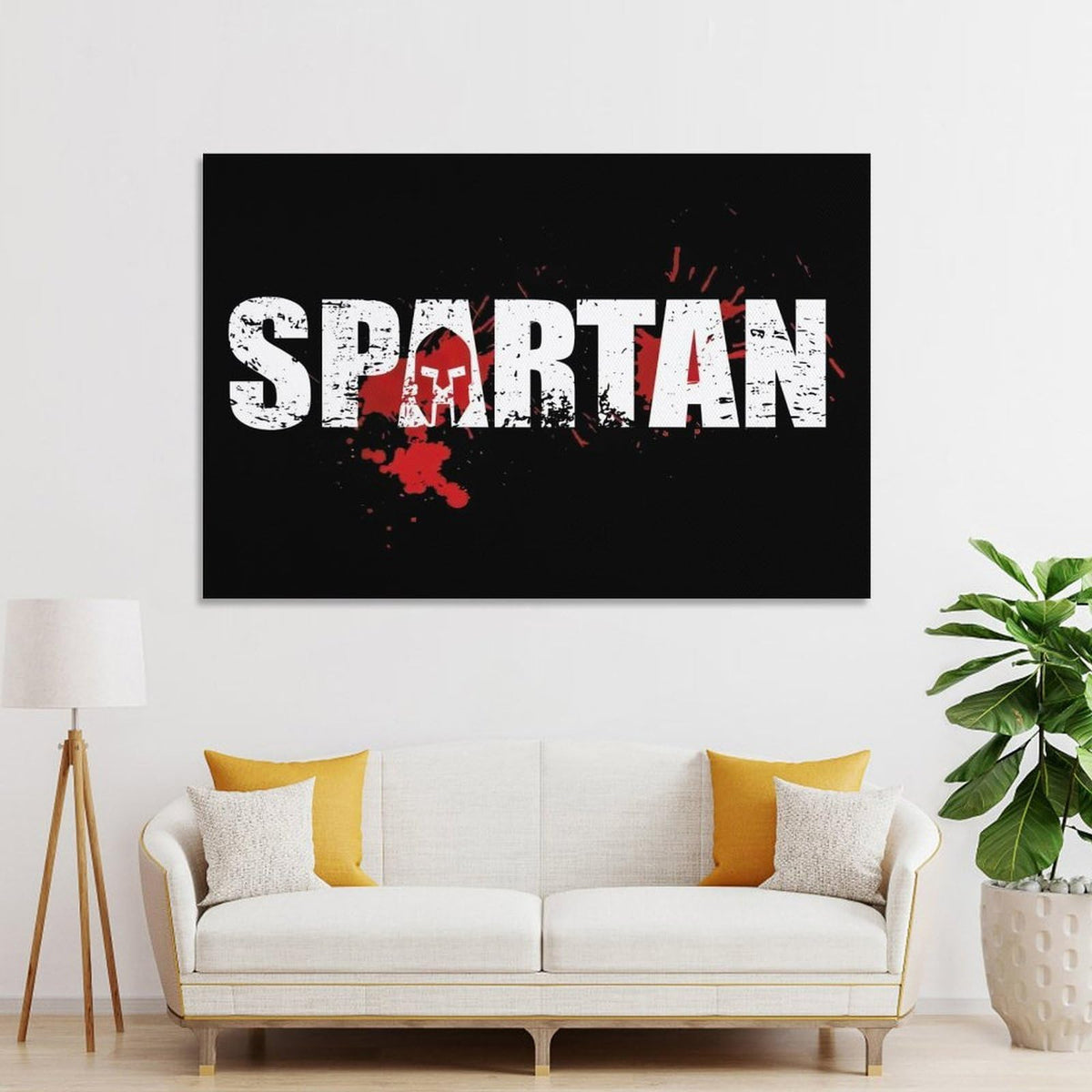 Spartan Beast Poster Canvas Printing Wall Art Prints Wall Decor Posters Black Distressed Typography Warrior Helmet Minimalist Industrial Decor for Living Room Bedroom Office Gym 20x30inch (style-2 / 20x30inch(50x75cm) Unframe)