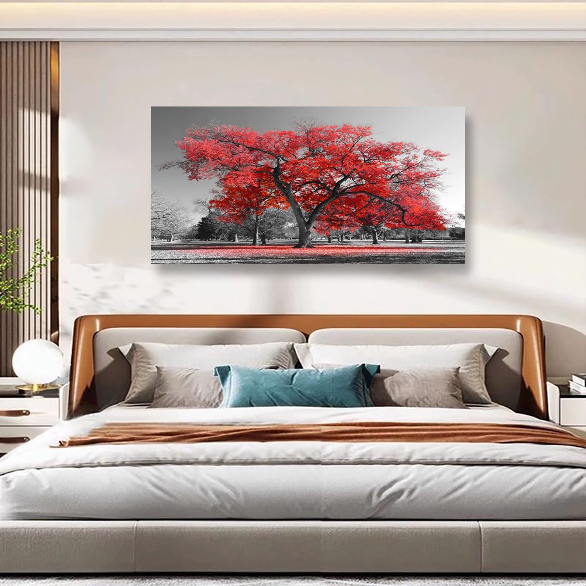 Red Tree of Life Pictures Canvas Wall Art for Living room Office Bedroom Wall Decor (40"L x 20"W / Red Tree of Life)