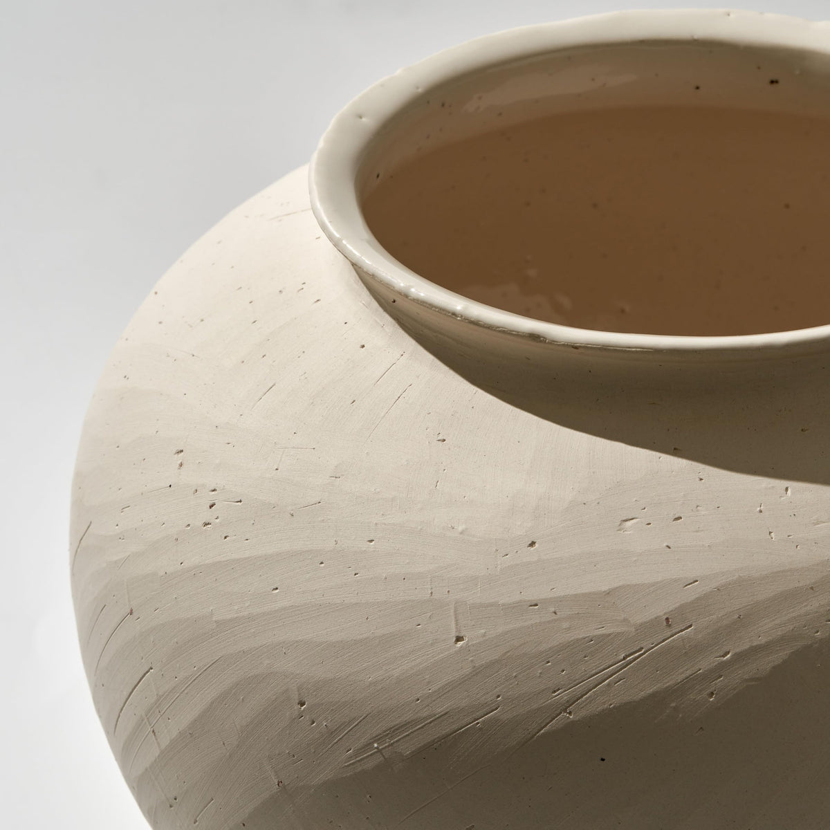 White Ceramic Large Vase (D - White 13")